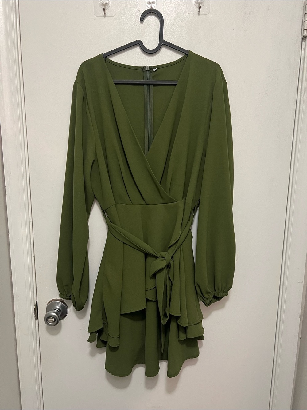 V-Neck Bohemian Wrap Tie Dress - Picture 7 of 9